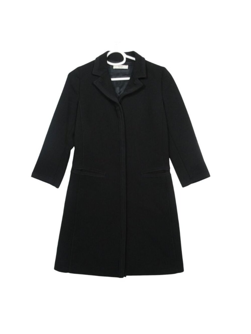 Prada Piping Long Coat Black 38
